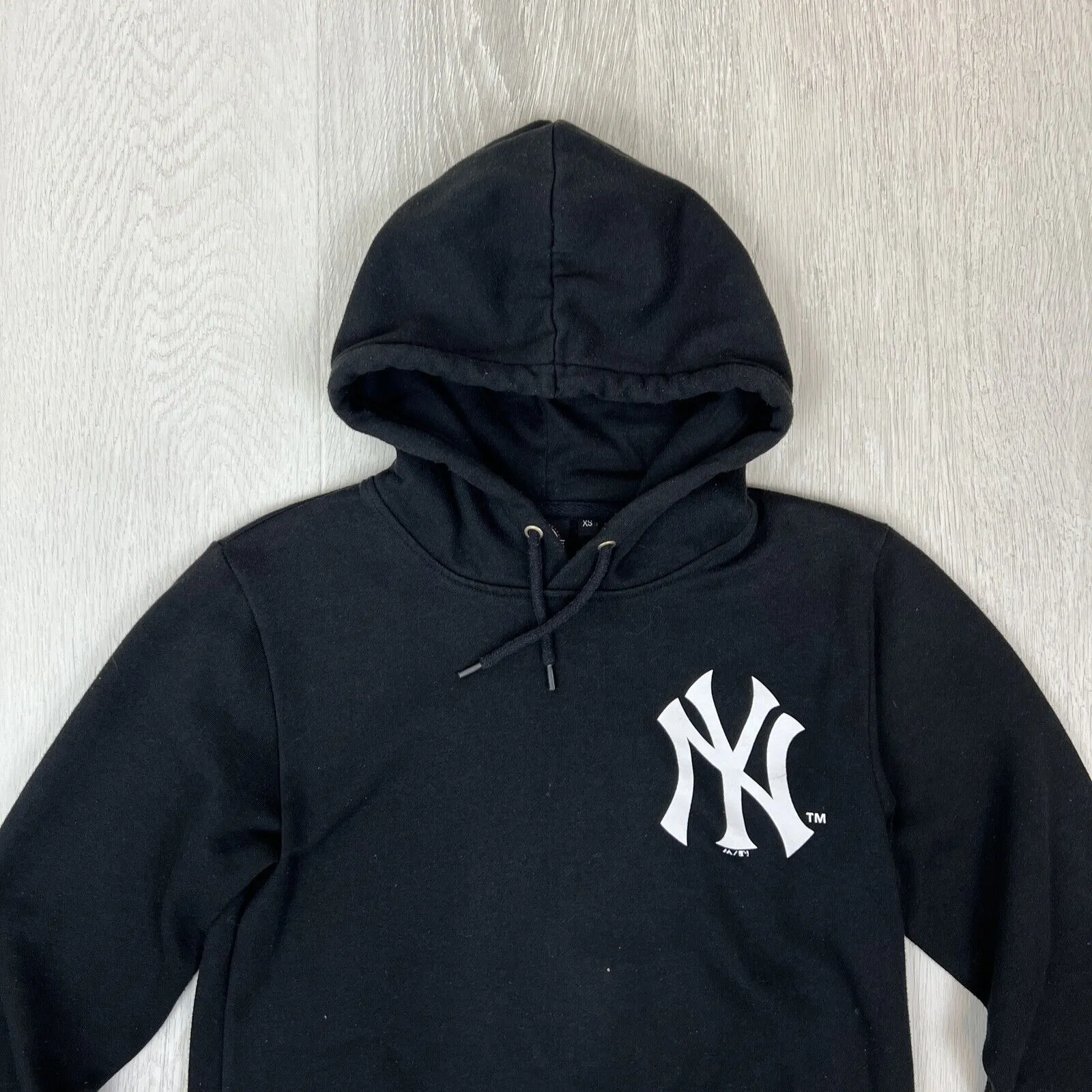 Majestic Womens Black New York Yankees MLB Cropped Pullover Hoodies Size XS