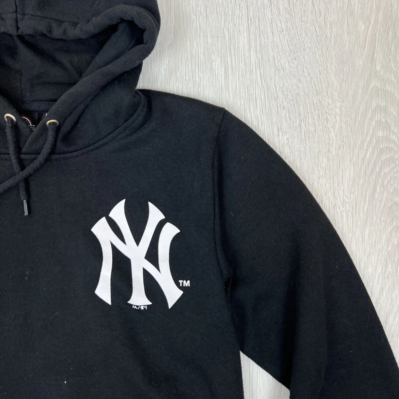 Majestic Womens Black New York Yankees MLB Cropped Pullover Hoodies Size XS
