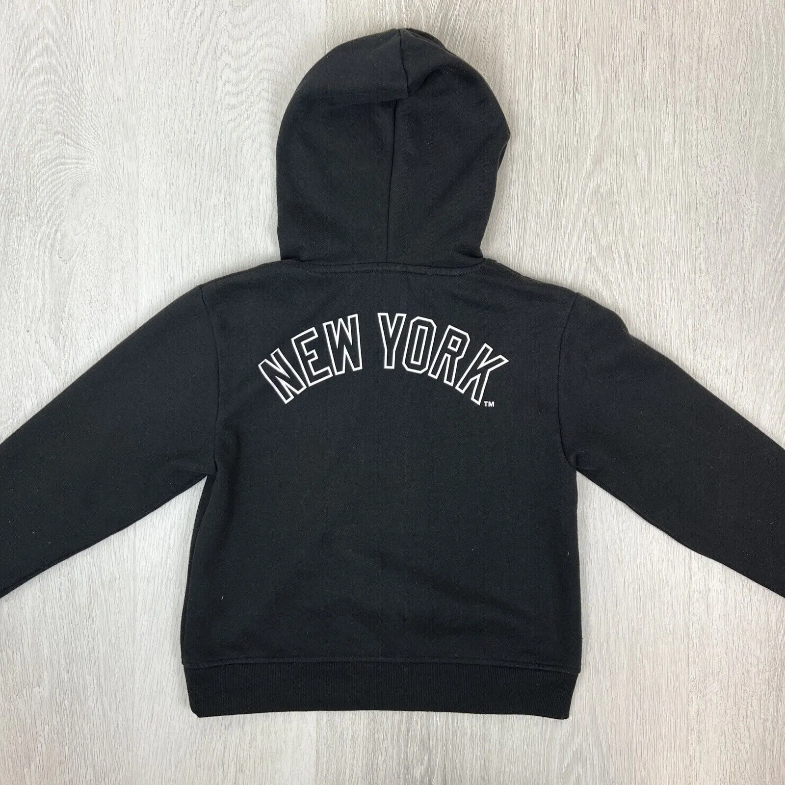 Majestic Womens Black New York Yankees MLB Cropped Pullover Hoodies Size XS