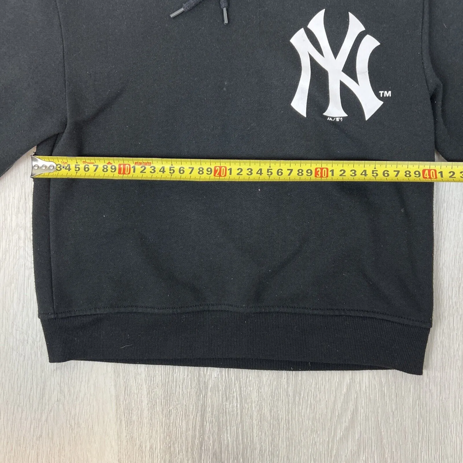 Majestic Womens Black New York Yankees MLB Cropped Pullover Hoodies Size XS