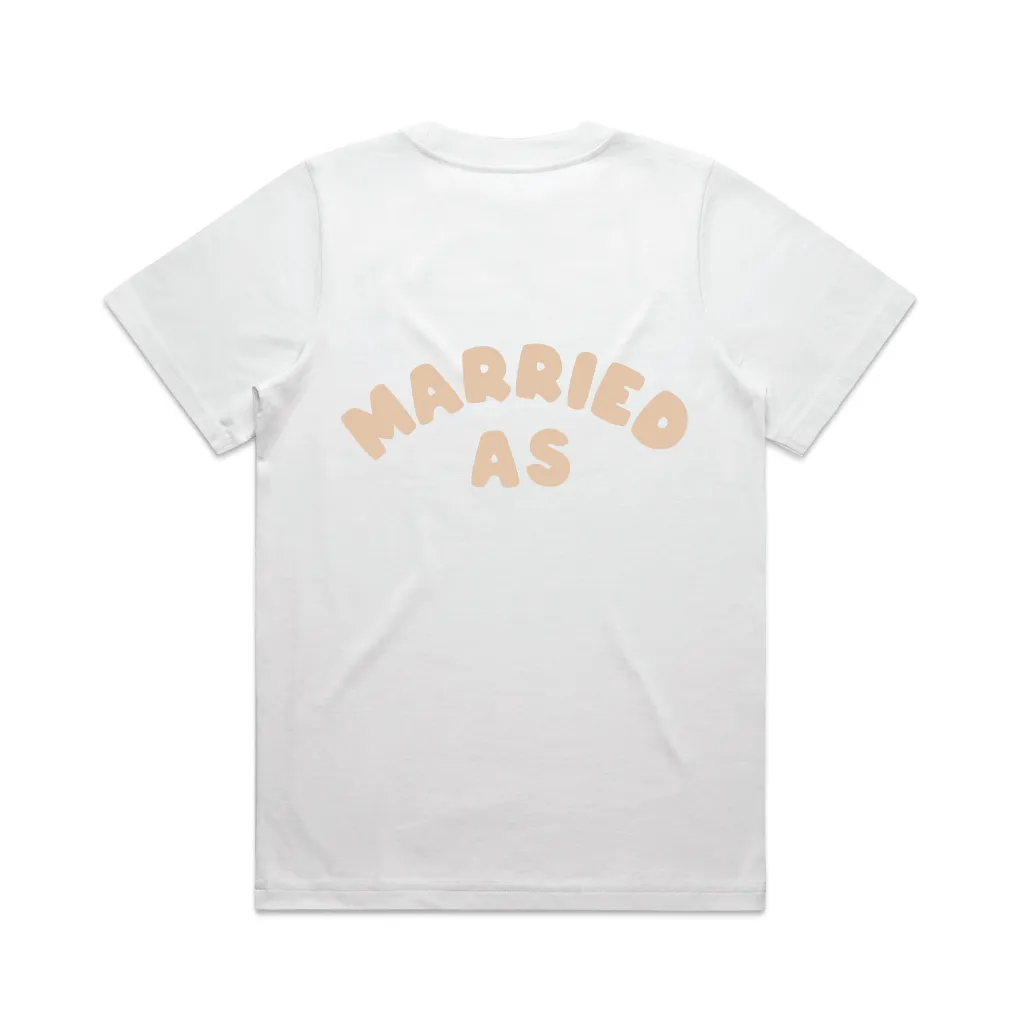 Married As Tee | Beige on White
