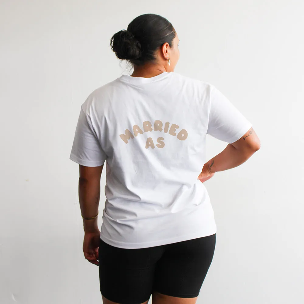 Married As Tee | Beige on White