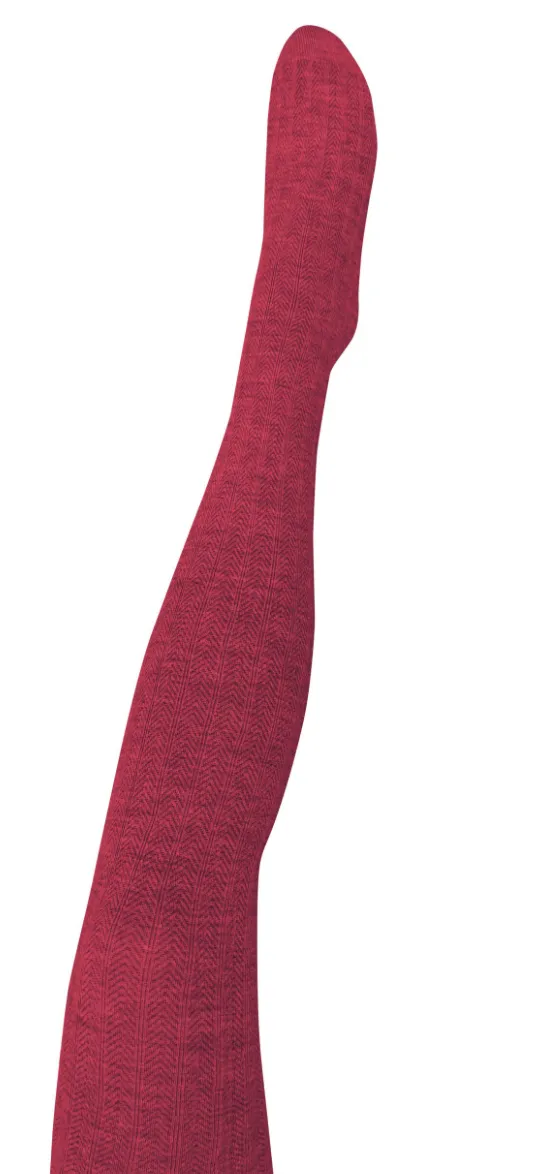 Martini Merino Wool Tights - Crimson
