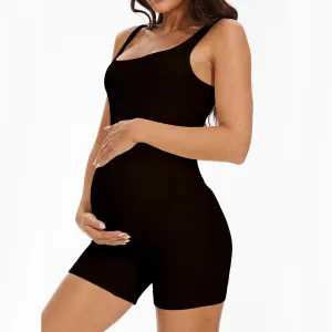 Maternity Jumpsuits For Women Summer Belly Tight Overalls Pregnant Shapewear Seamless Tank Top Rompers Sleeveless Short Jumpsuit