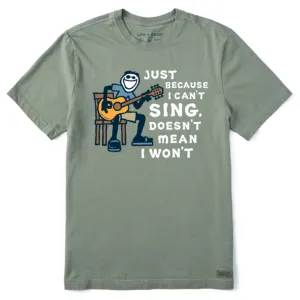 Men's Jake Can't Sing Guitar Crusher-LITE Short Sleeve Tee - Moss Green - 102250