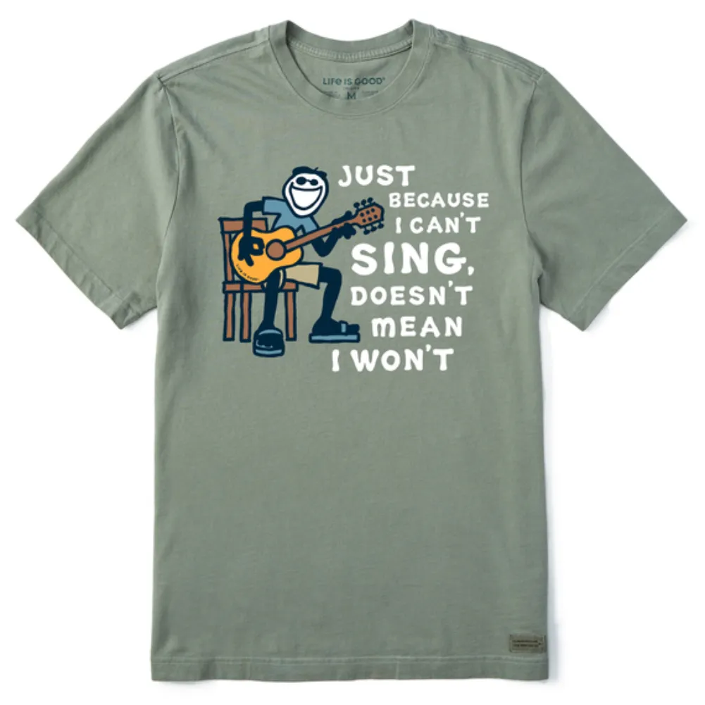 Men's Jake Can't Sing Guitar Crusher-LITE Short Sleeve Tee - Moss Green - 102250