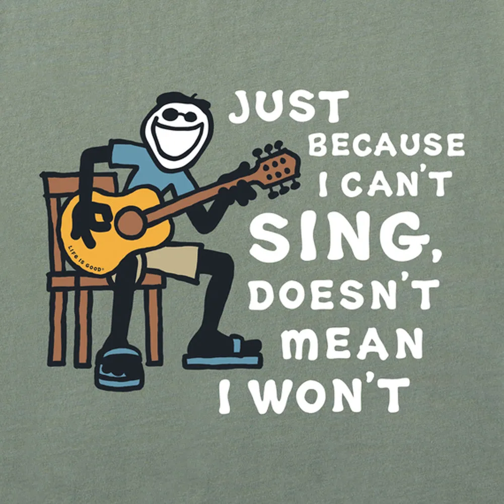 Men's Jake Can't Sing Guitar Crusher-LITE Short Sleeve Tee - Moss Green - 102250
