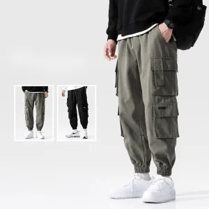 Men'S Multi-Pocket Embroidered Overalls