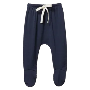 Merino Footed Rompers - Navy