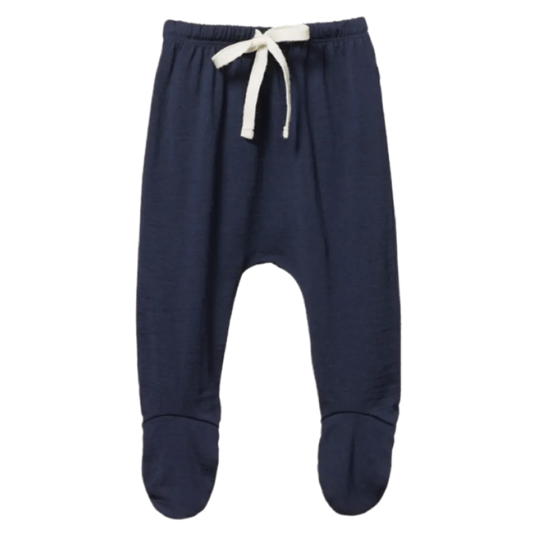 Merino Footed Rompers - Navy