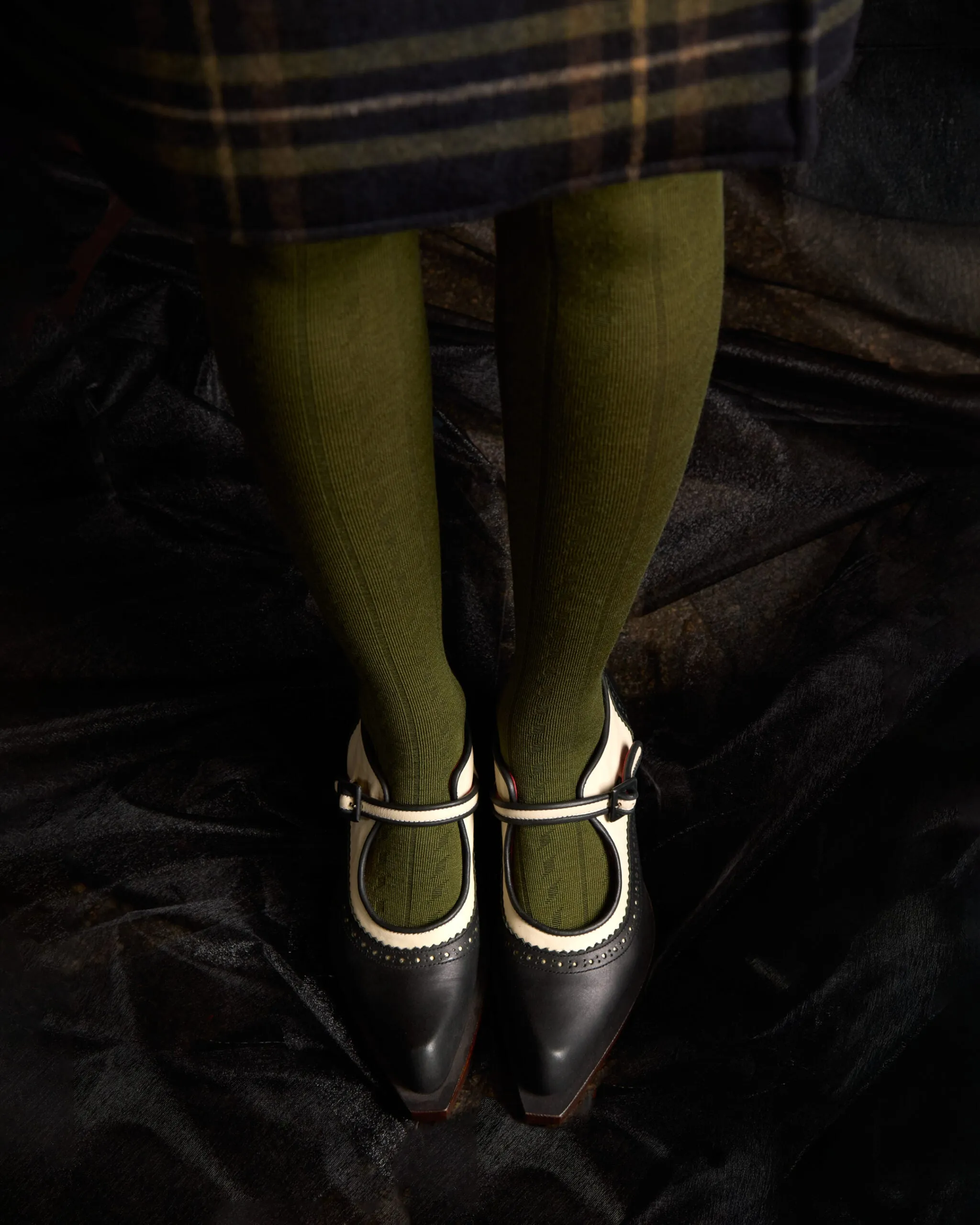 Merino Wool Tights by Tightology - Form Green