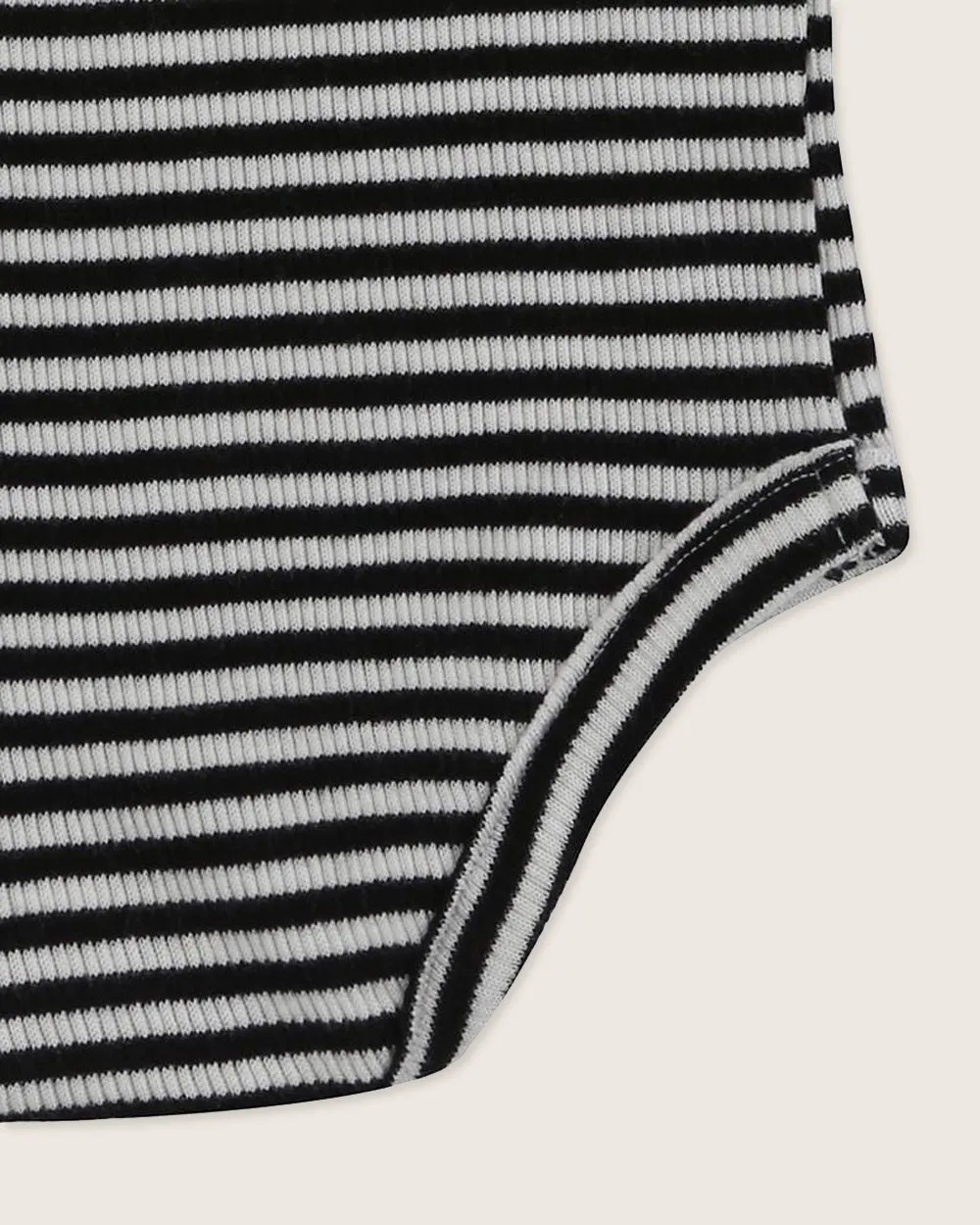 Multicolour Stripe Print Rib Bodysuit
