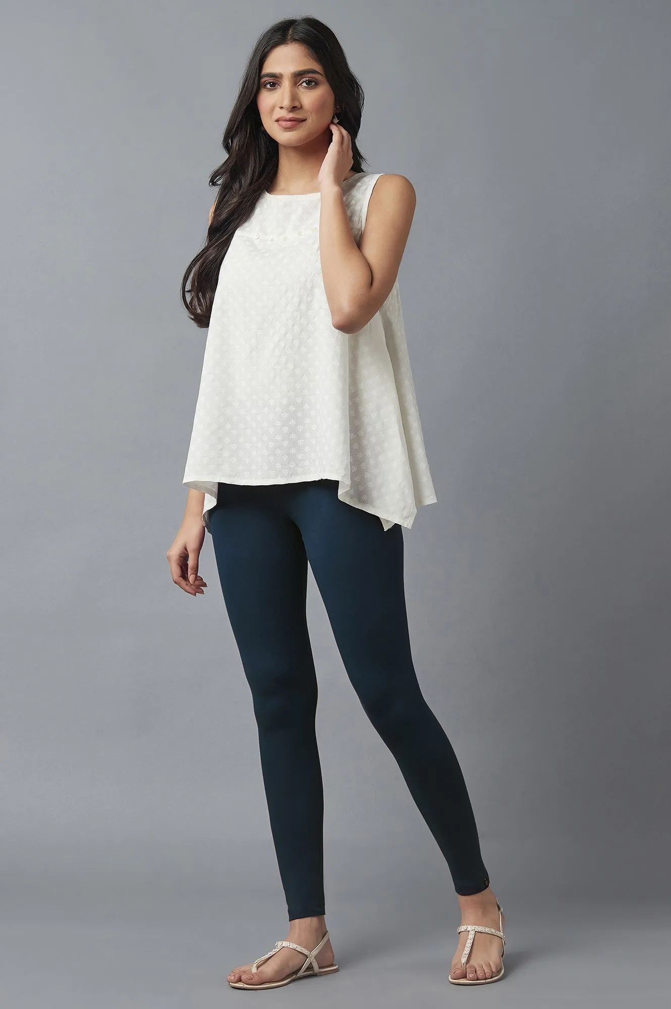 Navy Blue Cotton Lycra Tights