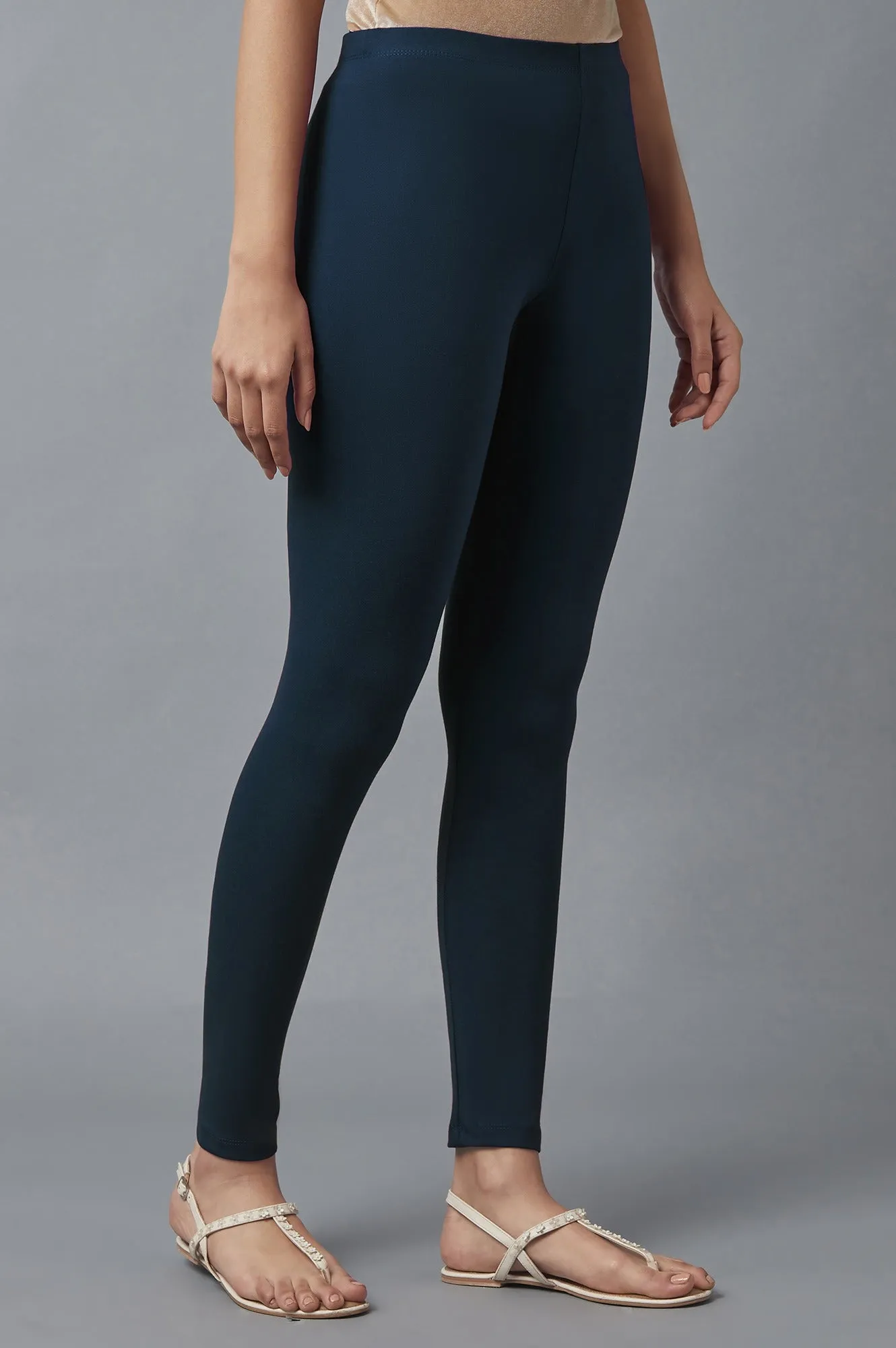 Navy Blue Cotton Lycra Tights