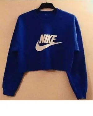 NAVY BLUE CROPPED SWEATSHIRT FOR womens