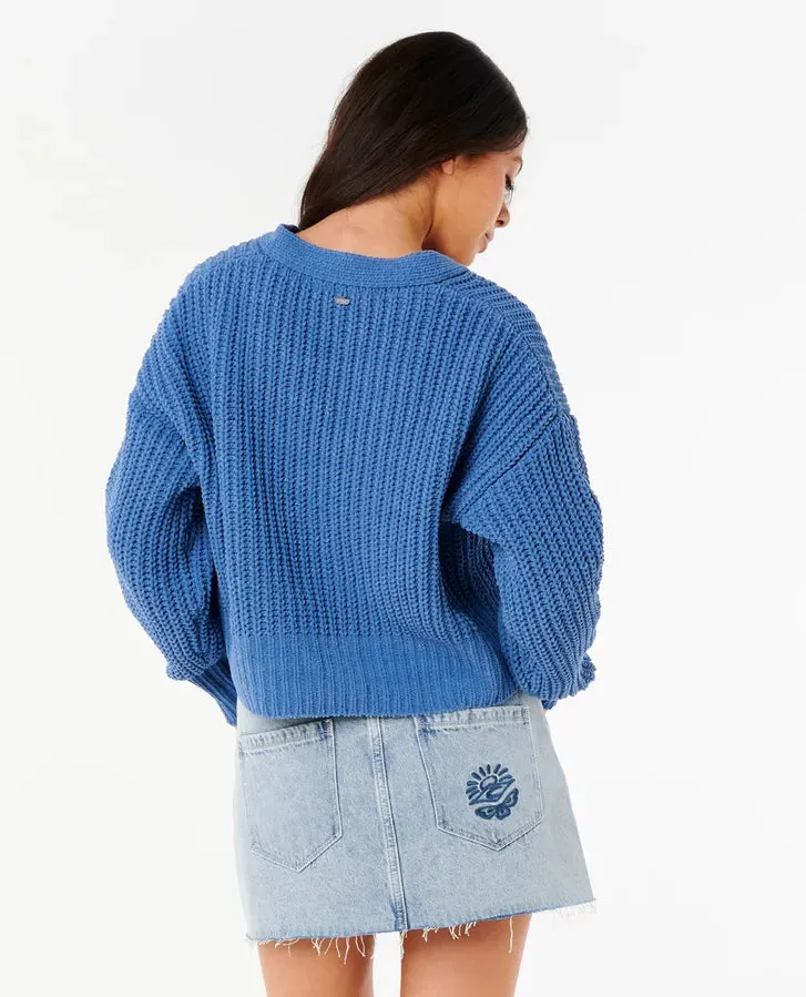 Neon Isles Cardigan - Blue Grey