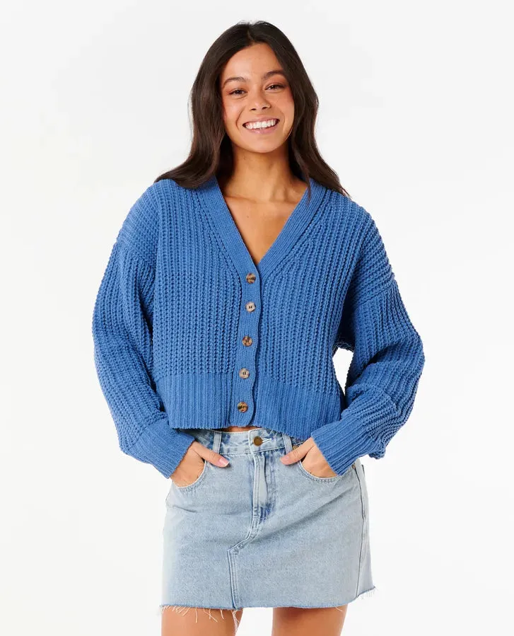 Neon Isles Cardigan - Blue Grey