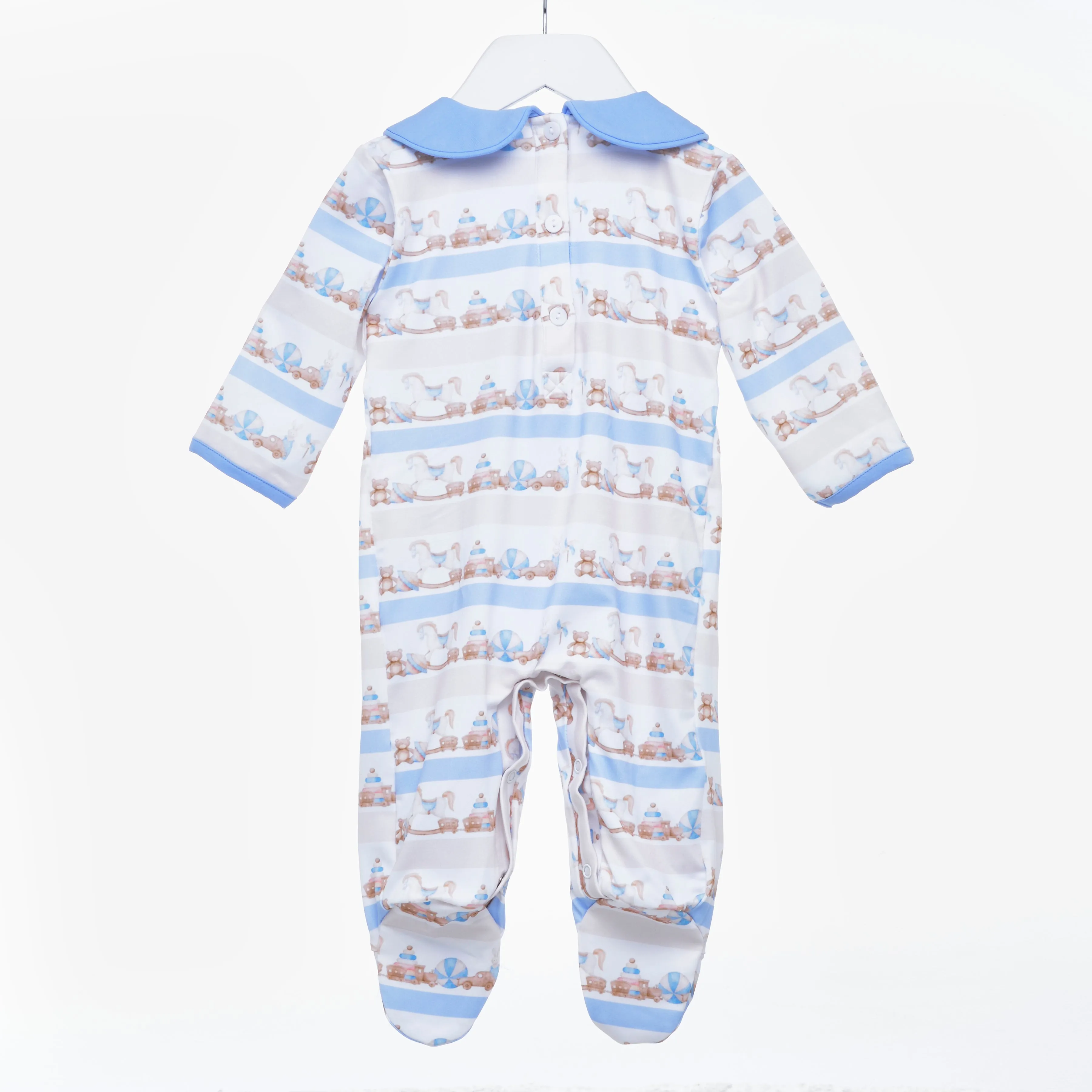 Ocean Baby Boys Smocked Toy Rocking Horse Sleepsuit & Bib Set (NB-12M)