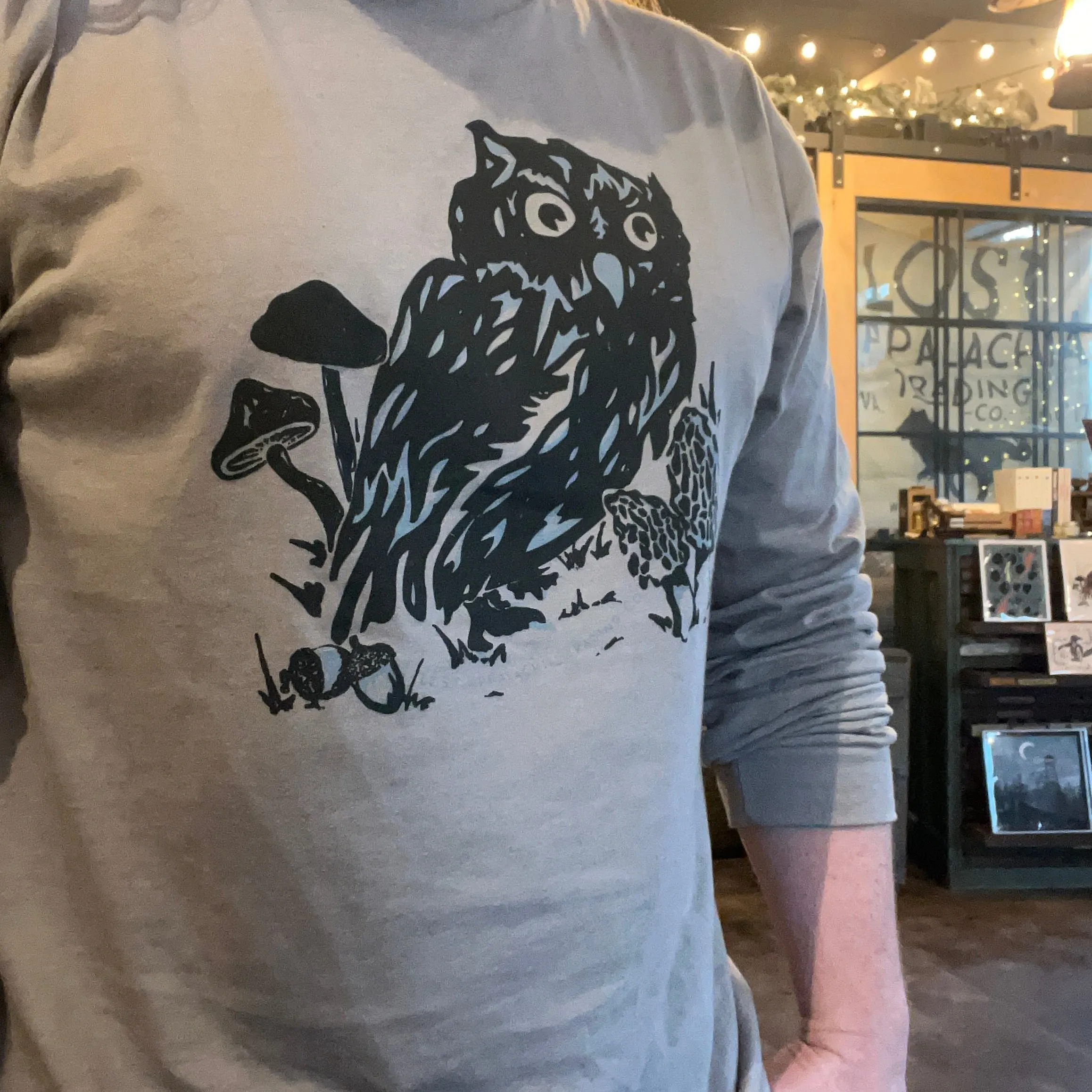 Owl and Mushroom Longsleeve