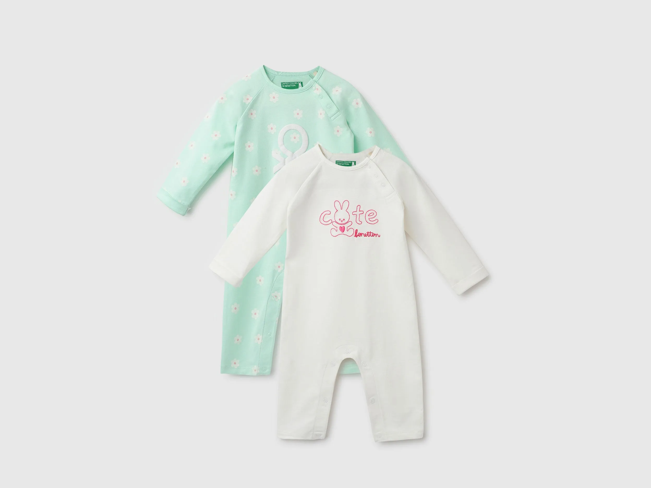 Pack of 2 100% Cotton Round Neck Full Sleeves Baby Rompers