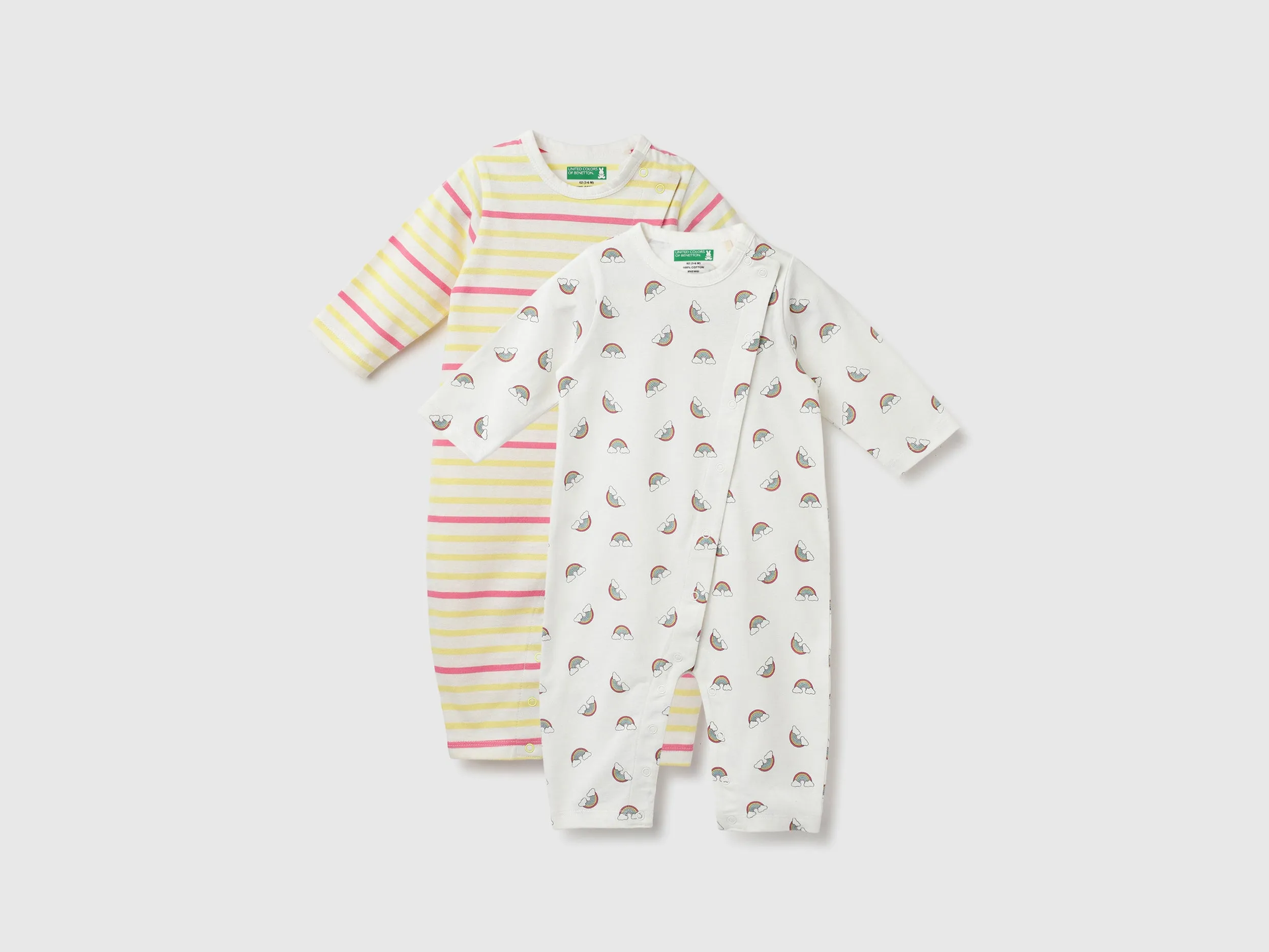 Pack of 2 100% Cotton Round Neck Full Sleeves Baby Rompers