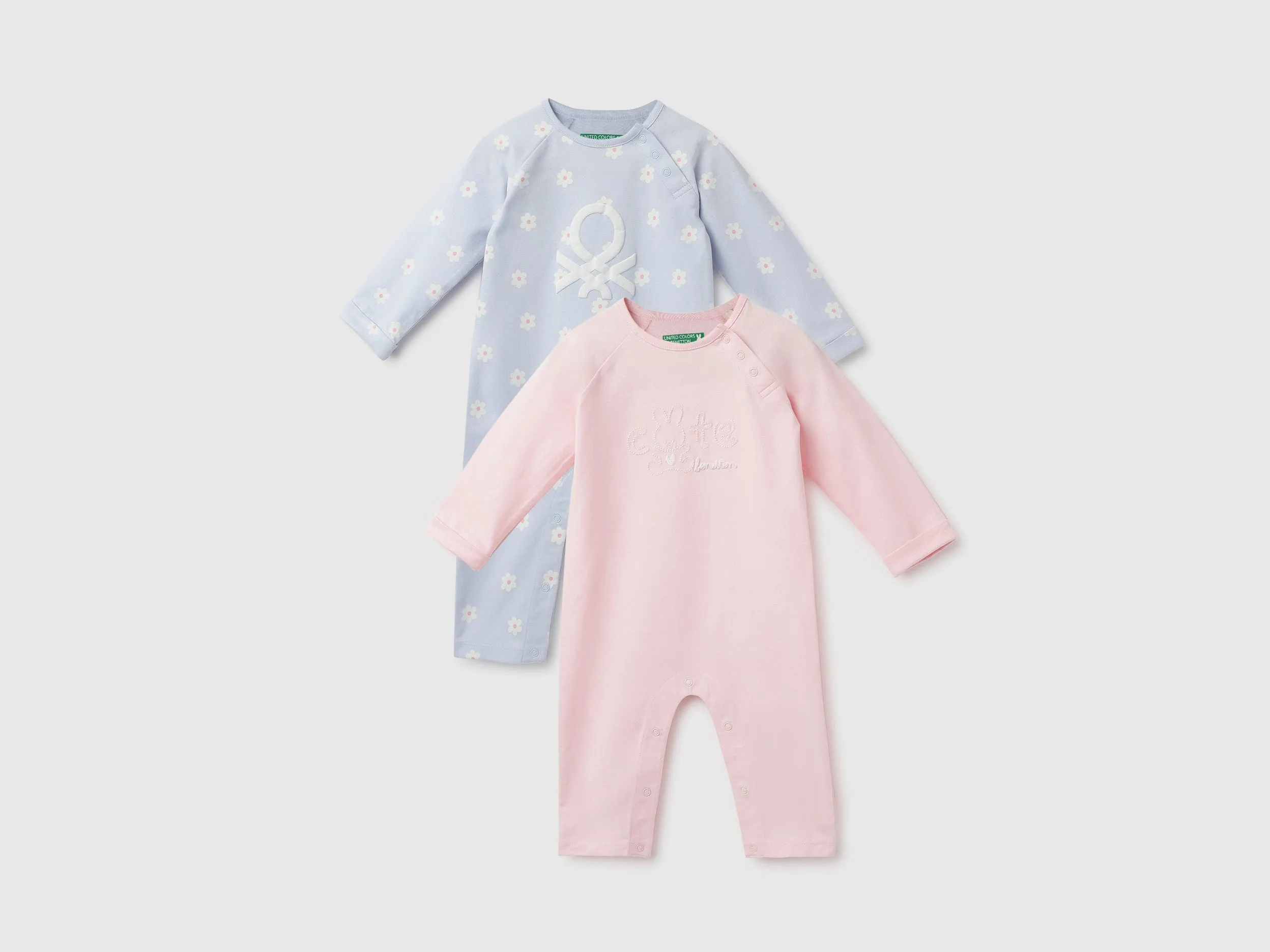 Pack of 2 100% Cotton Round Neck Full Sleeves Baby Rompers
