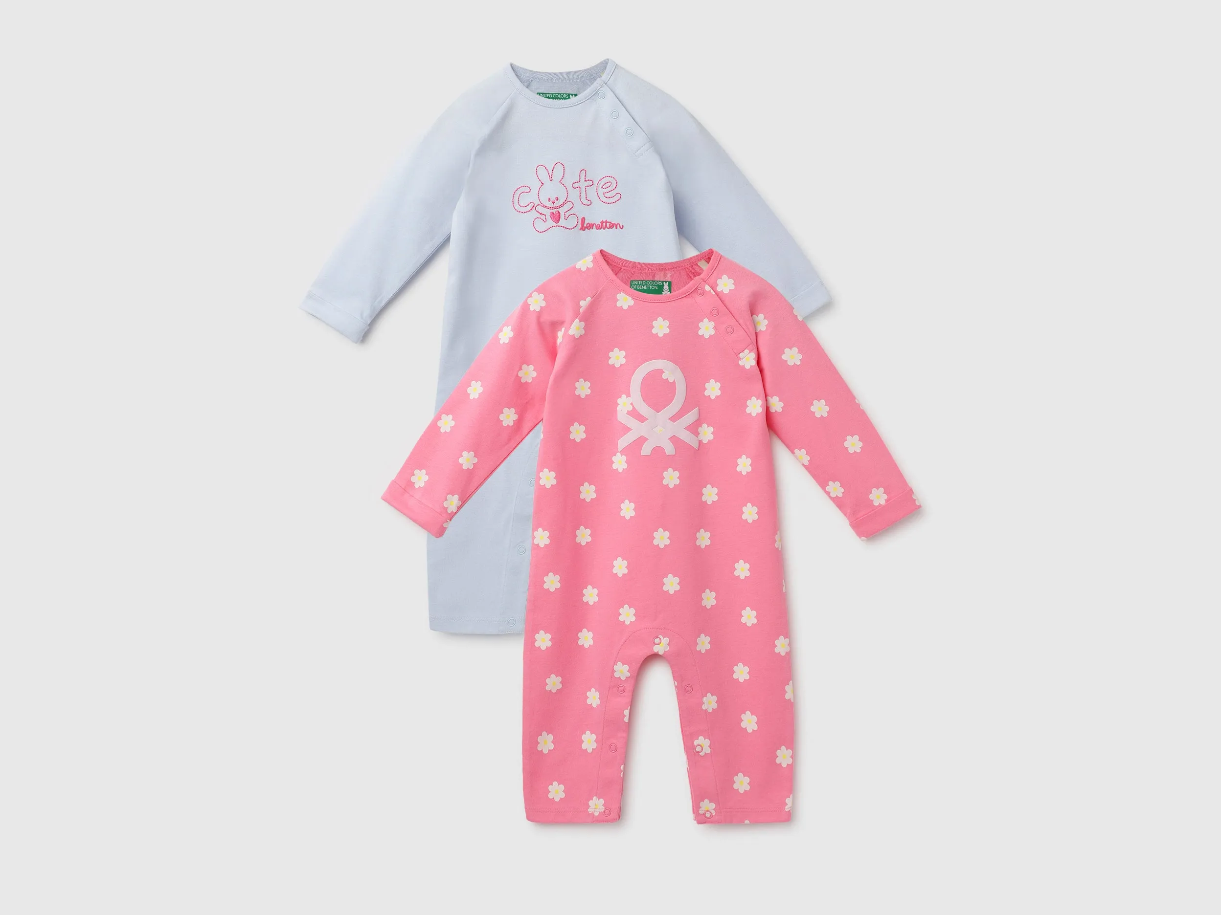 Pack of 2 100% Cotton Round Neck Full Sleeves Baby Rompers