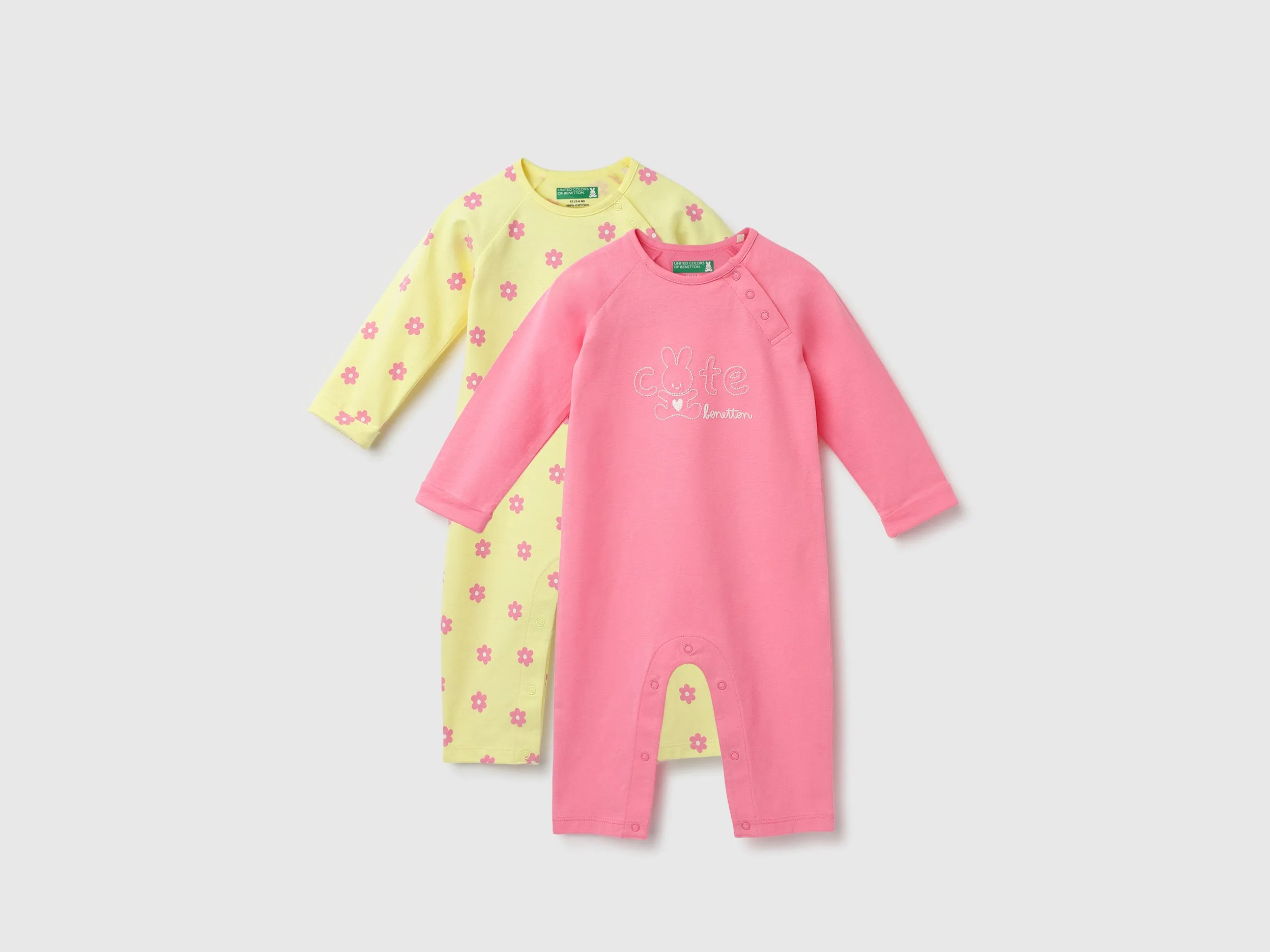 Pack of 2 100% Cotton Round Neck Full Sleeves Baby Rompers