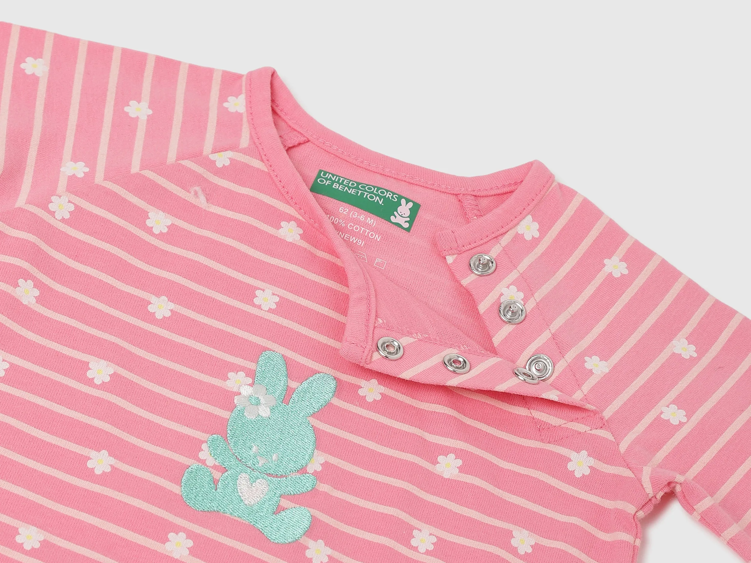 Pack of 2 100% Cotton Round Neck Short Sleeves Baby Rompers