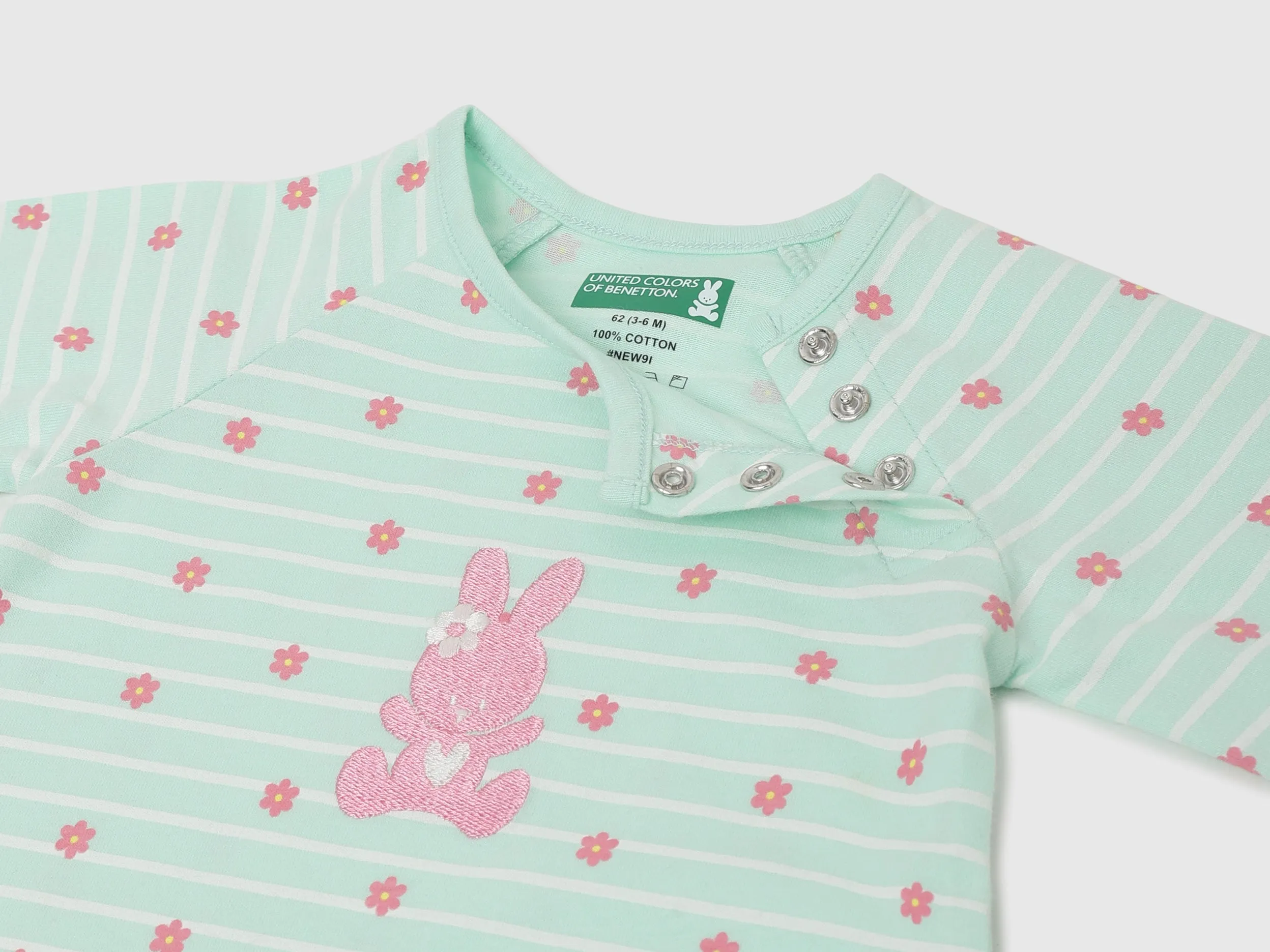 Pack of 2 100% Cotton Round Neck Short Sleeves Baby Rompers