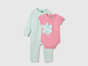 Pack of 2 Regular Fit Round Neck Printed Romper