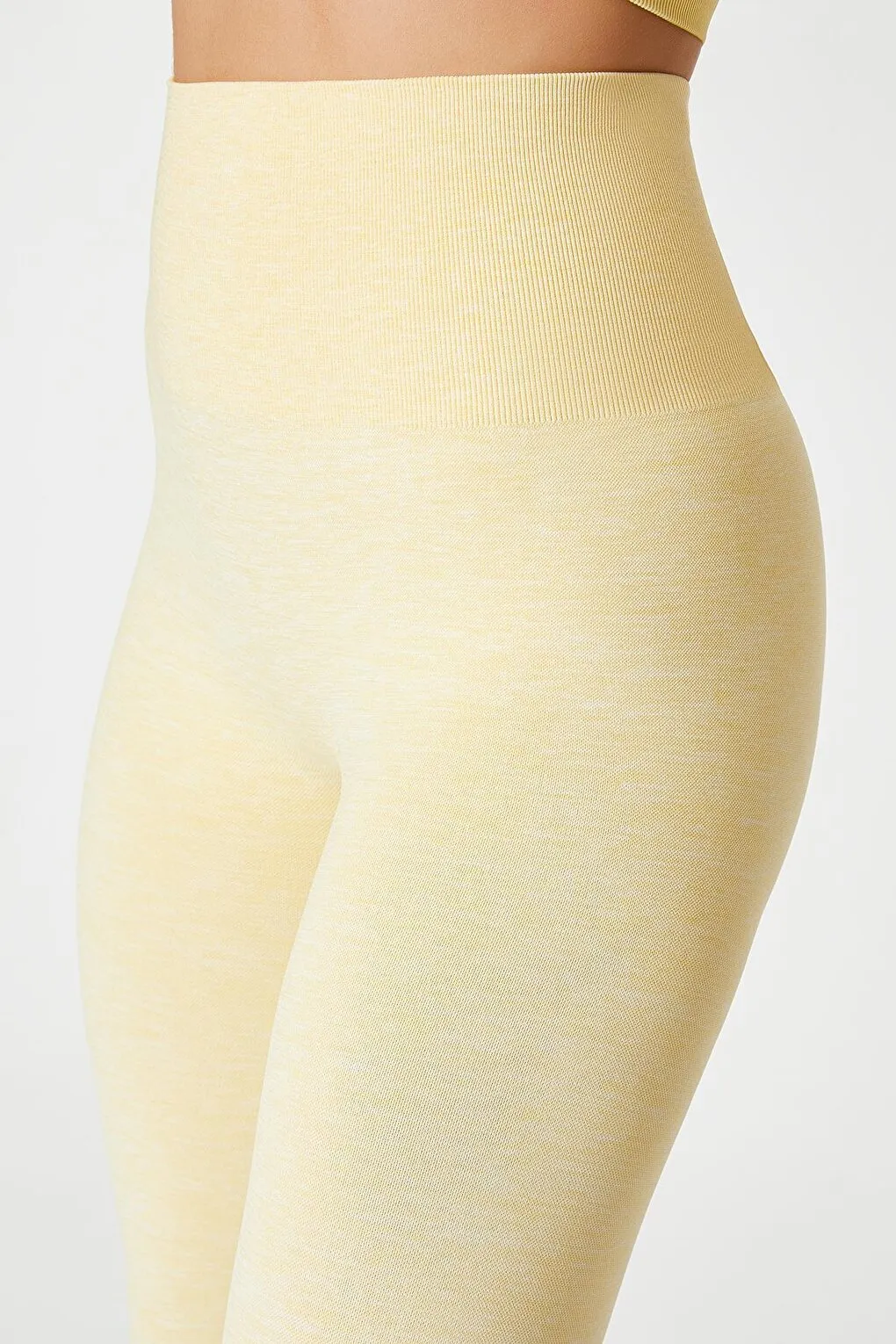Palmi Melange Patterned High Waist Leggings Yellow