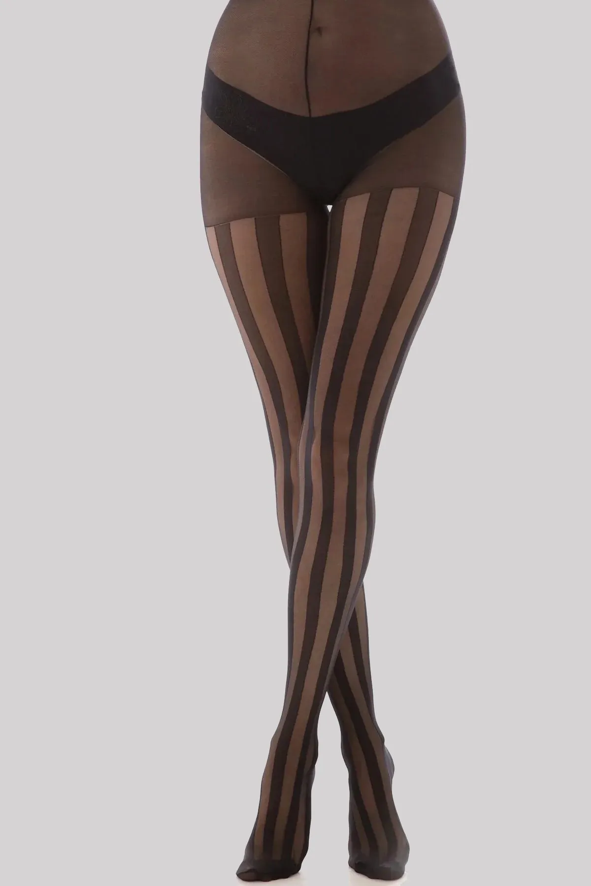 Pamela Mann Solid Sheer Stripe Tights