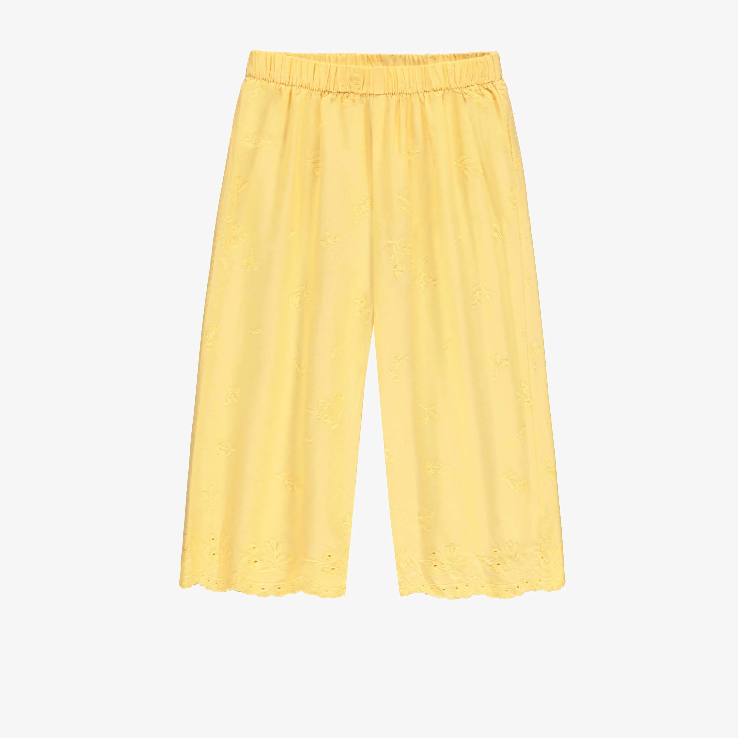 Pantalon jaune à broderies, enfant||Yellow pants with embroidery, child
