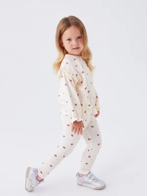 Patterned Baby Girl Tights with Elastic Waist