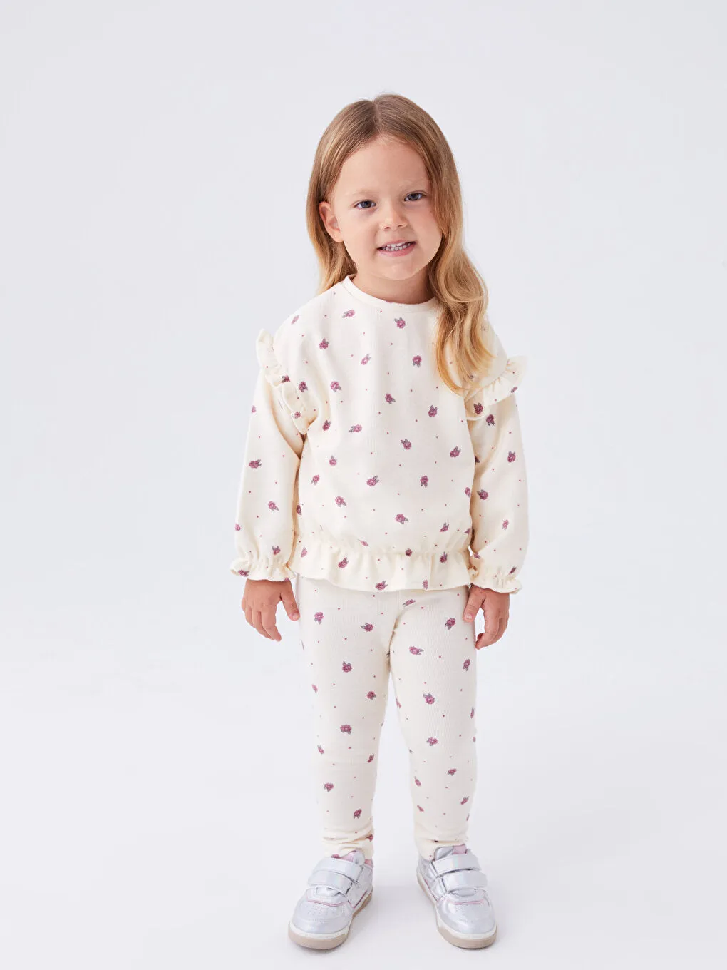 Patterned Baby Girl Tights with Elastic Waist