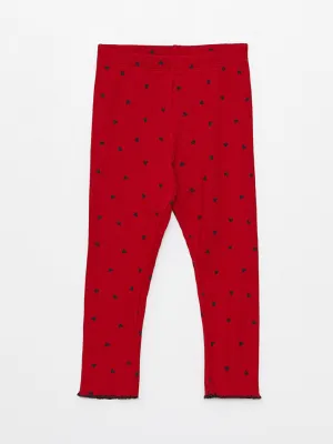 Patterned Baby Girl Tights with Elastic Waist