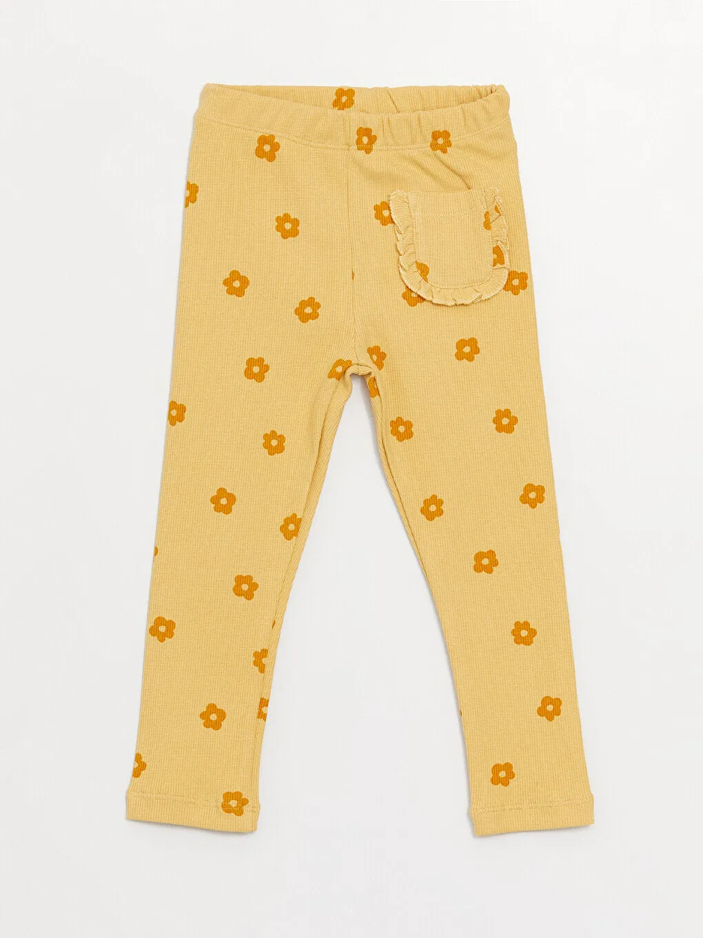 Patterned Cotton Baby Girl Tights With Elastic Waistband