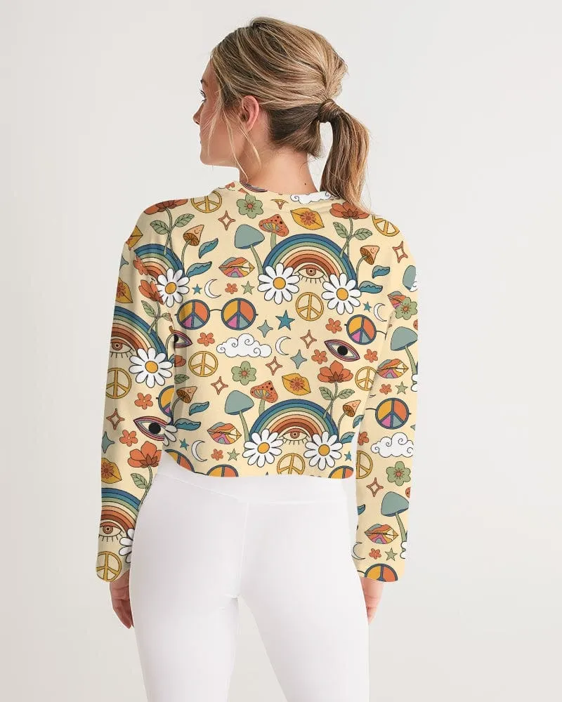 Peace And Love Women's Cropped Sweatshirt