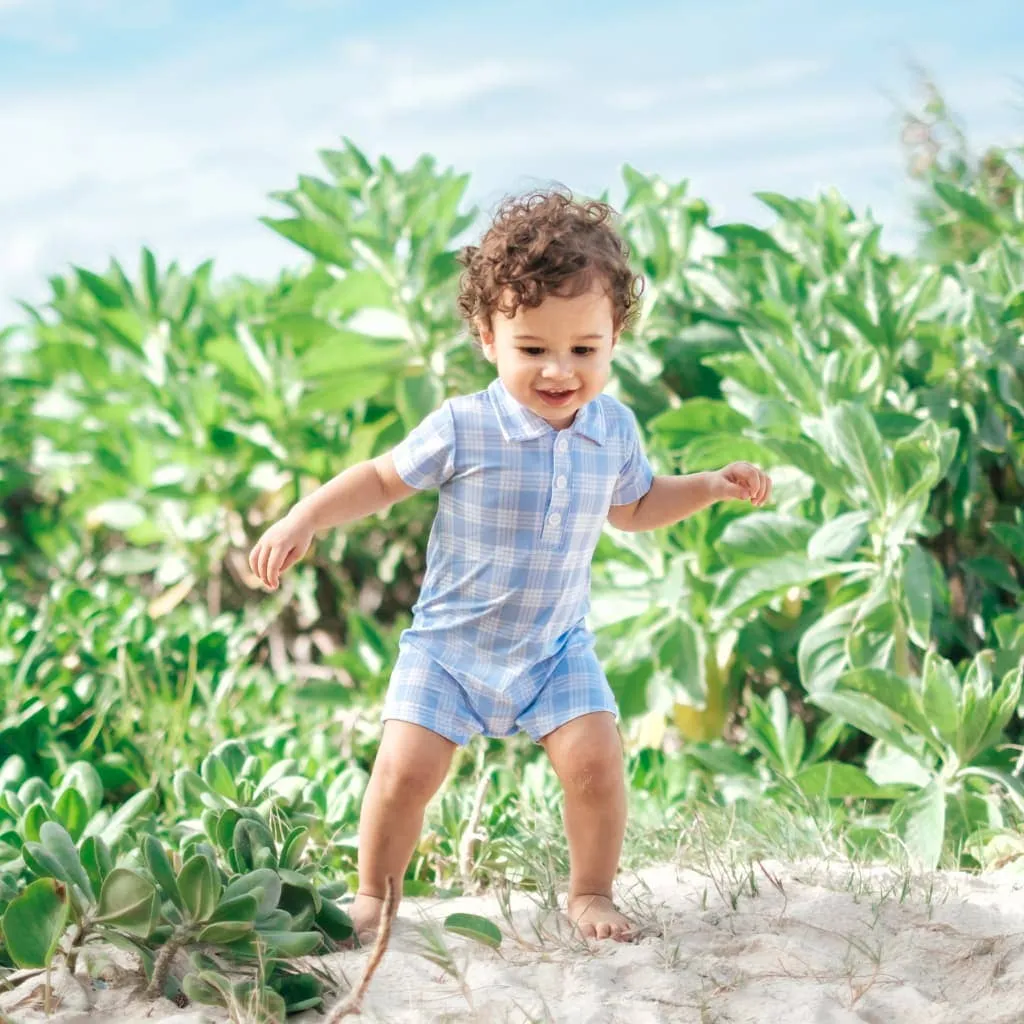 Polū Palaka Polo Bamboo Romper: 18-24M