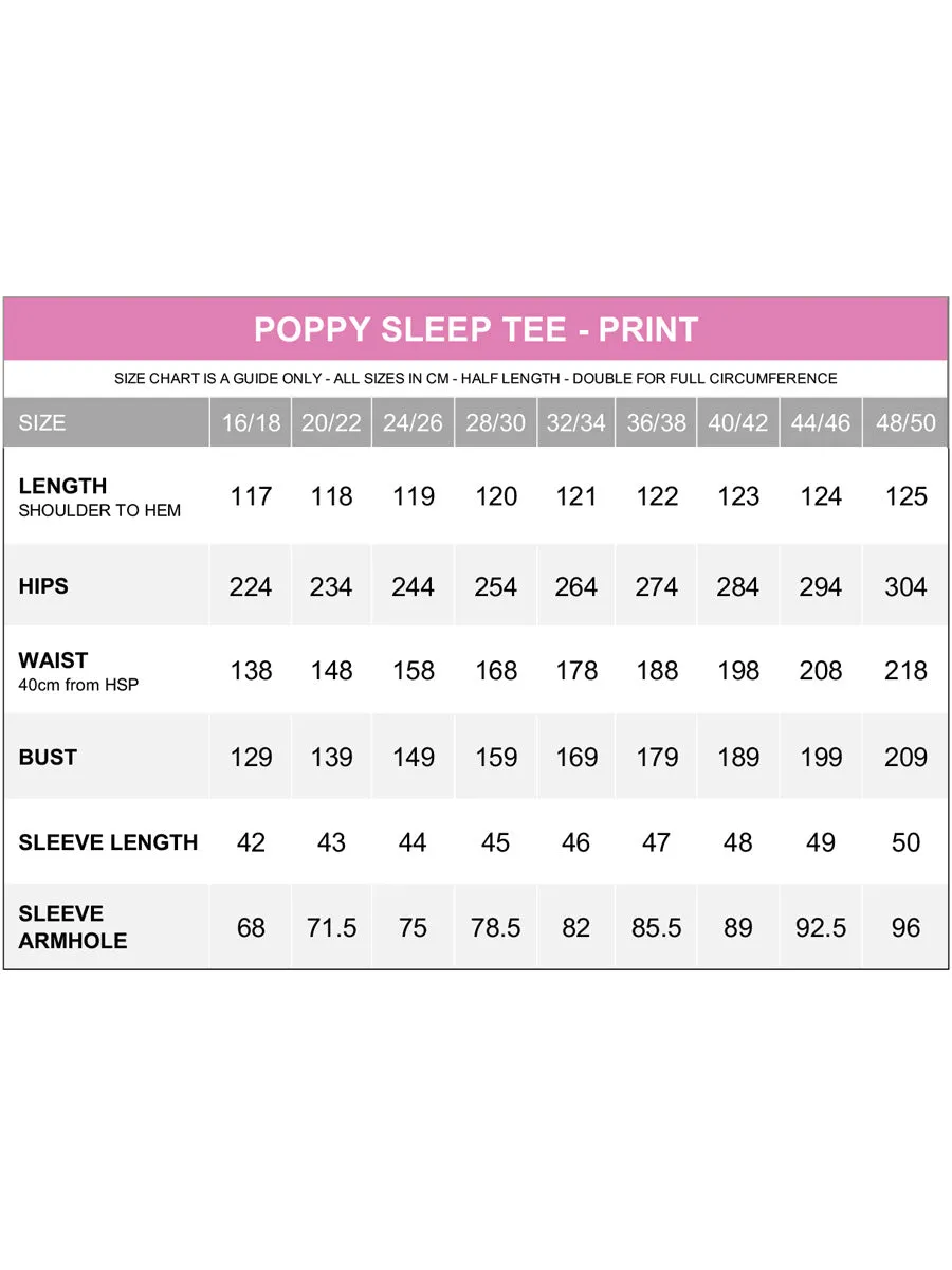 Poppy Sleep Tee - Mint Print