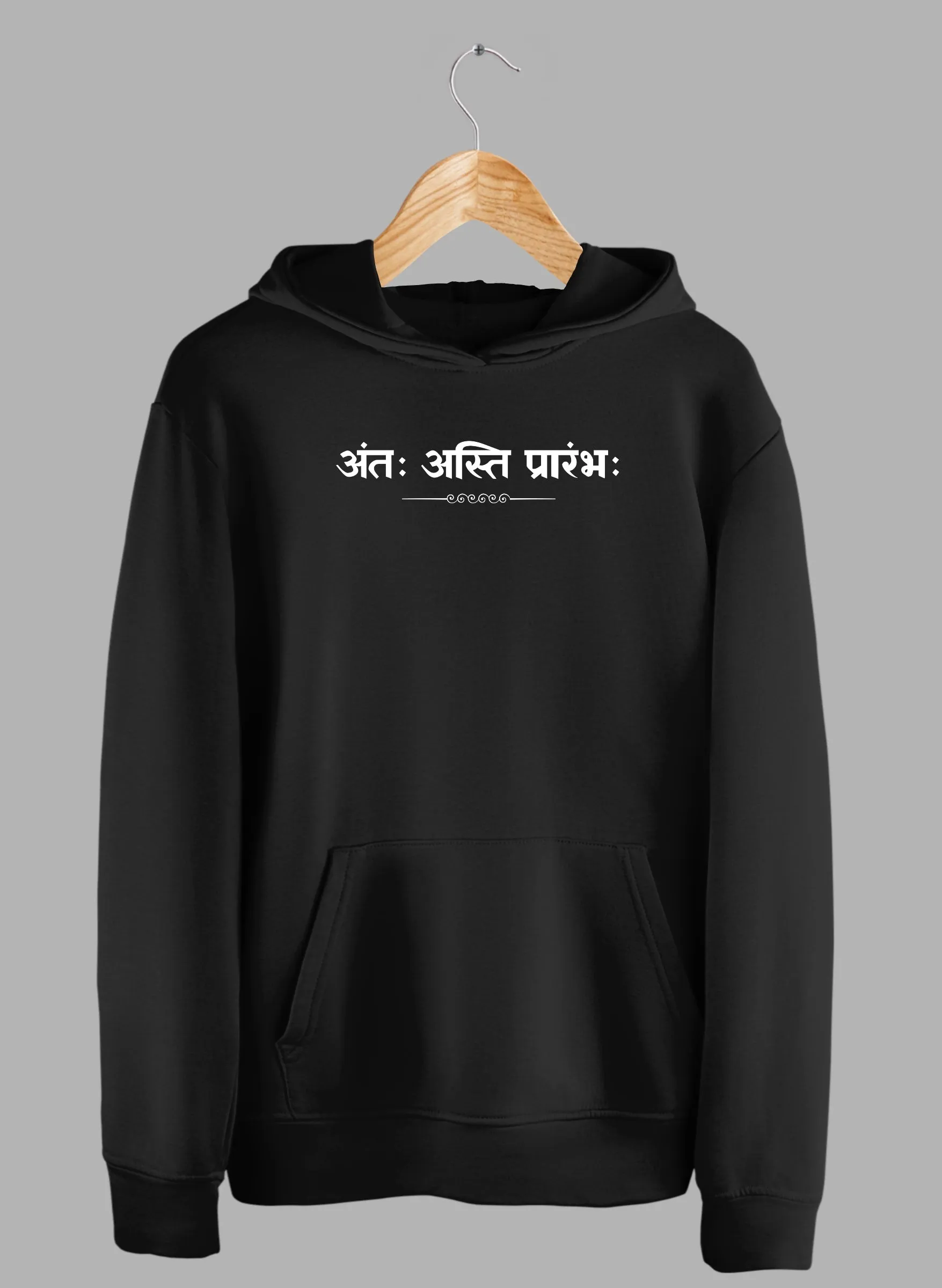 Prarambh Black Winter Hoodie