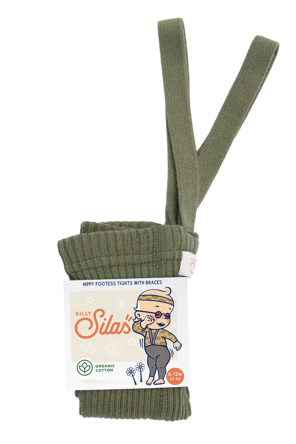 PRE-ORDER FOOTLESS HIPPY SILLY SILAS TIGHTS WITH BRACES OLIVE