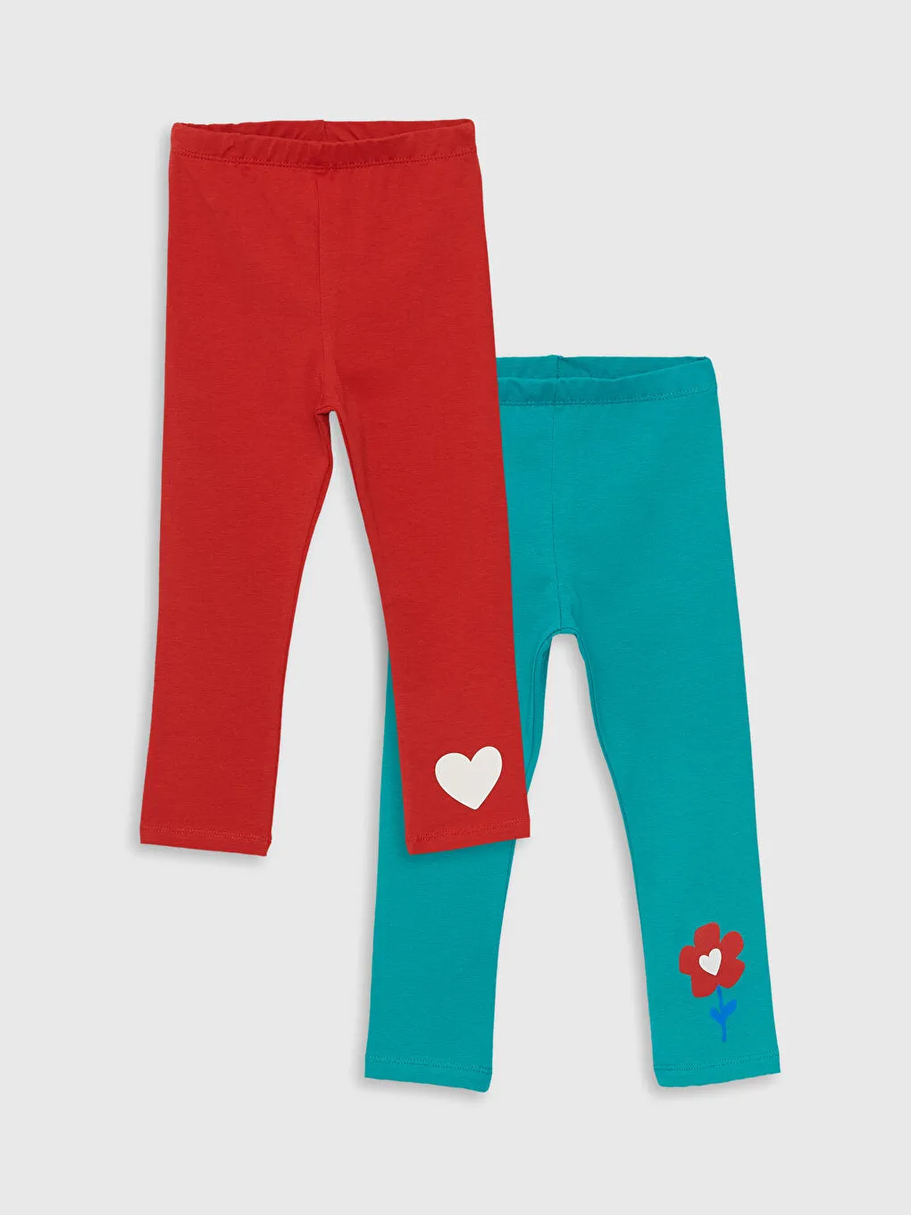 Printed Baby Girl Tights With Elastic Waist, 2-Piece