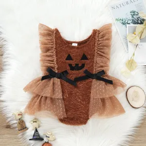 Pumpkin Plush Baby Rompers