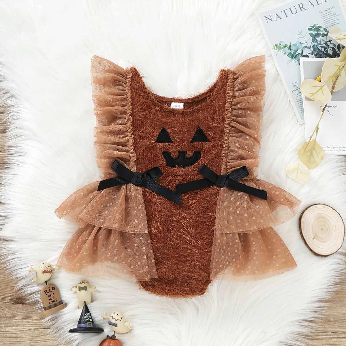 Pumpkin Plush Baby Rompers
