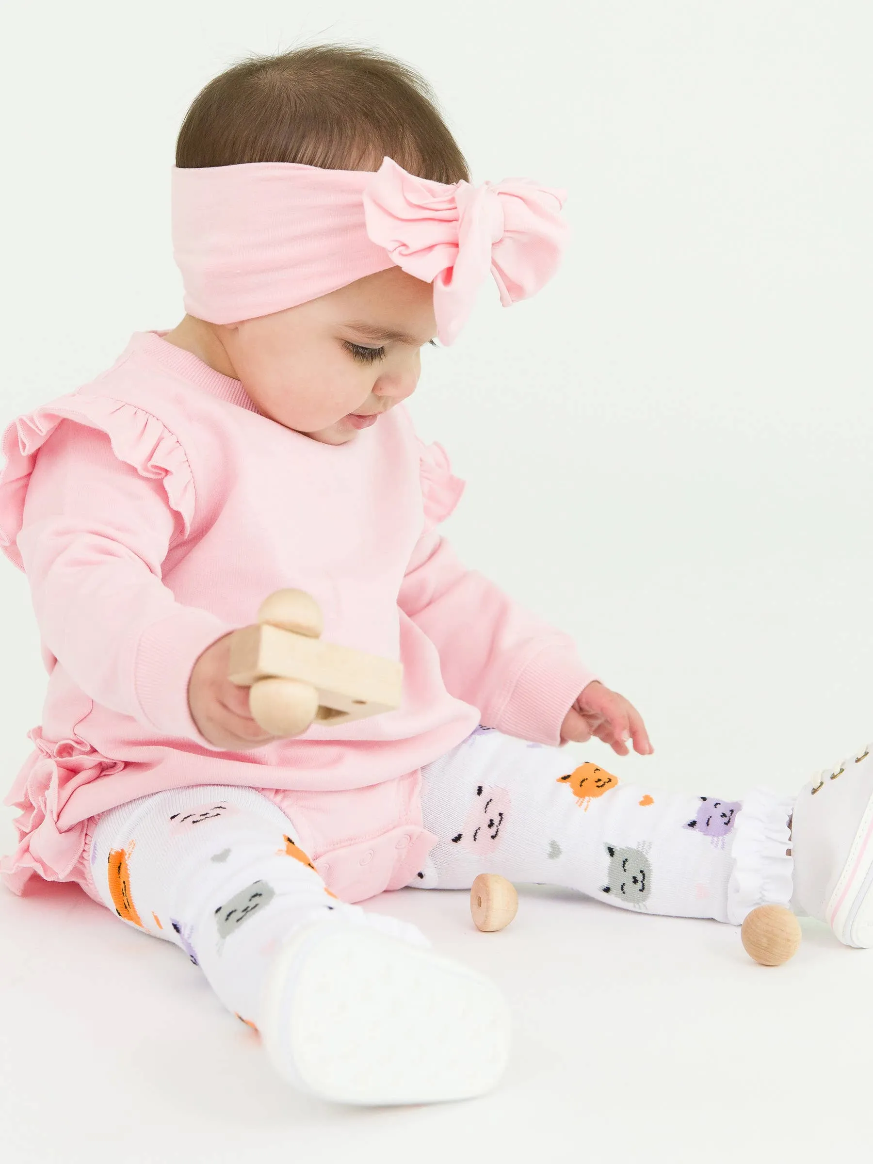 Purr-fect Pals Kitty Cat Patterned Footless Ruffle Tights