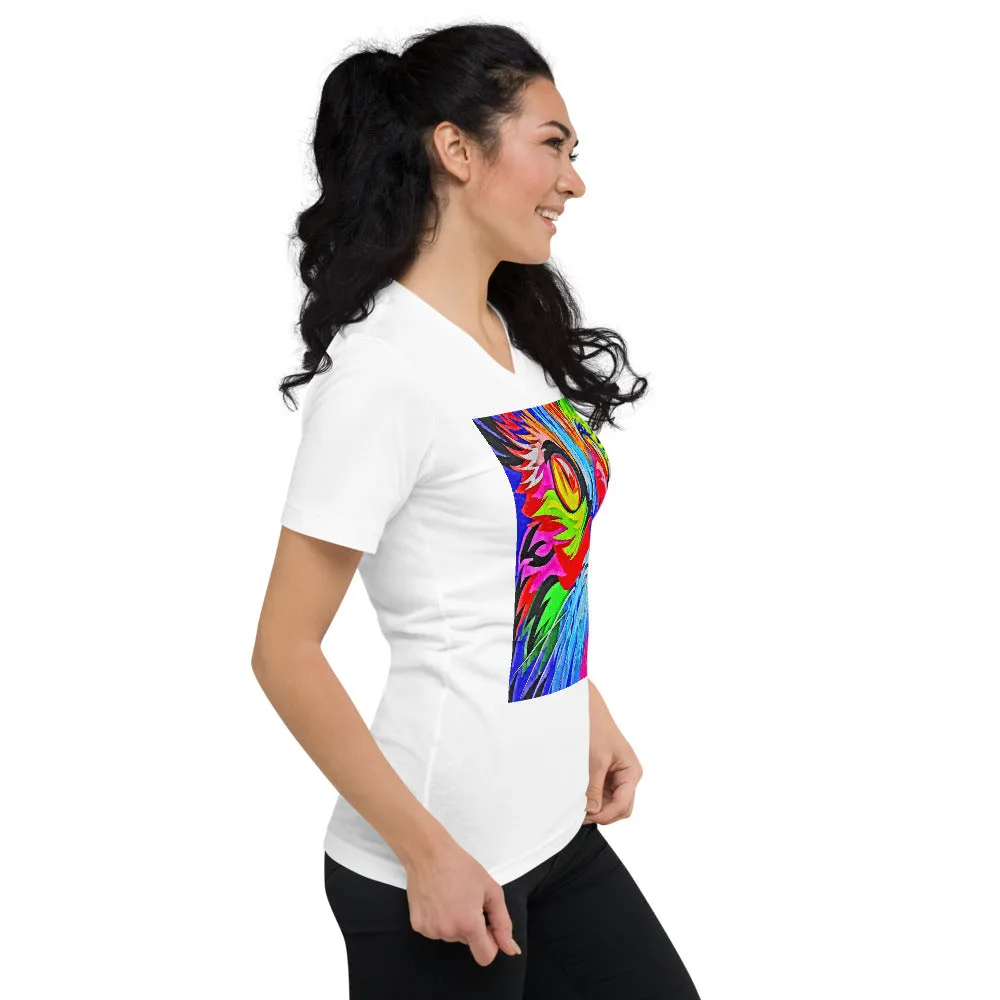 Rainbow Kitty V-Neck Tee