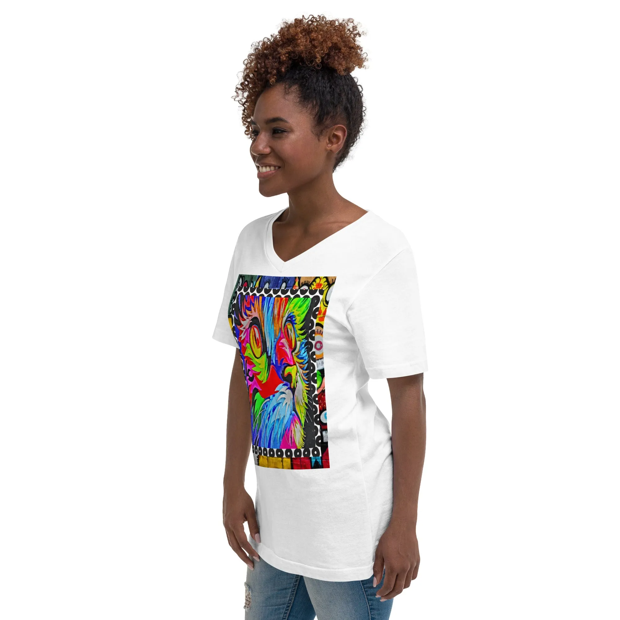 Rainbow Kitty V-Neck Tee
