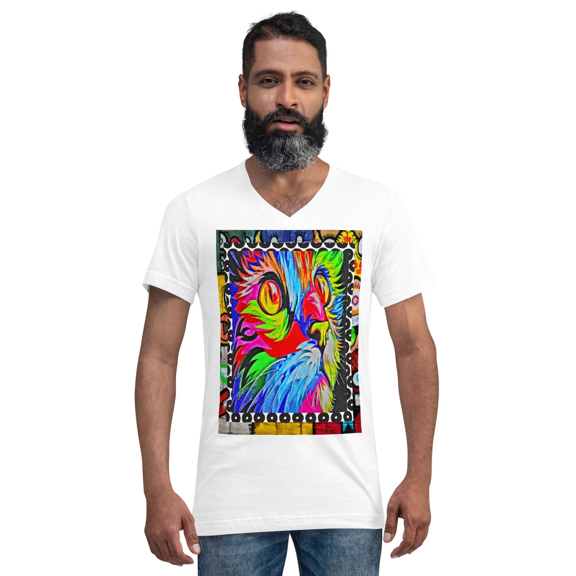 Rainbow Kitty V-Neck Tee